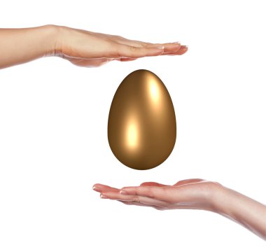 Golden Egg and hands clipart