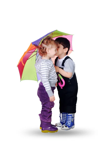 Little boy and little girl — Stock Photo, Image