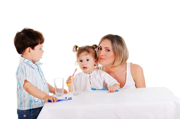 Mother and her daughter and son — Stock Photo, Image
