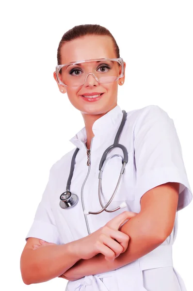 Enfermera joven en uniforme blanco — Foto de Stock
