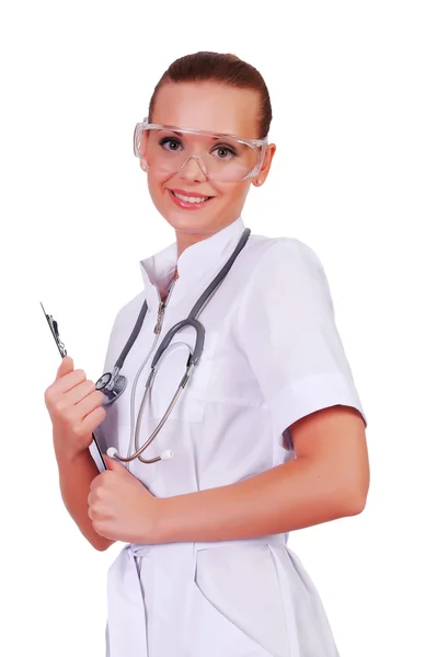 Enfermera joven en uniforme blanco —  Fotos de Stock