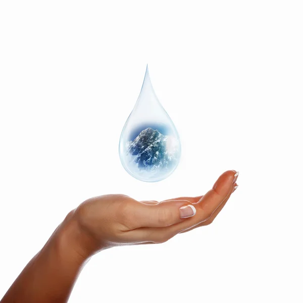 Large drop of water Stock Photo