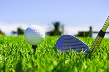 Ball and golf clubs clipart