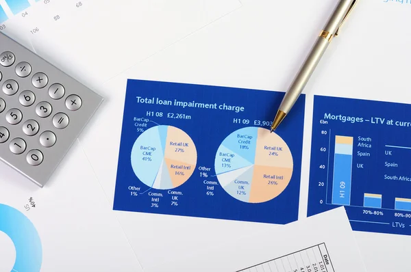 stock image Charts and graphs of sales