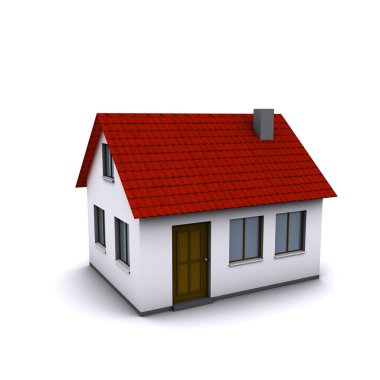 A small house with red roof clipart