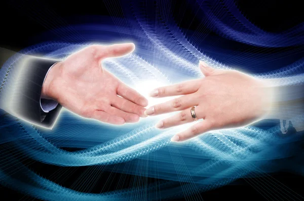 Handslag för två företag — Stockfoto