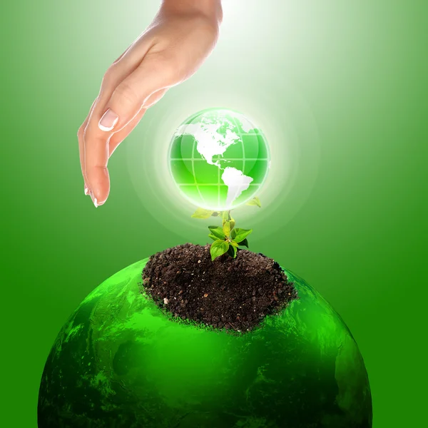 Hand and Earth — Stock Photo, Image