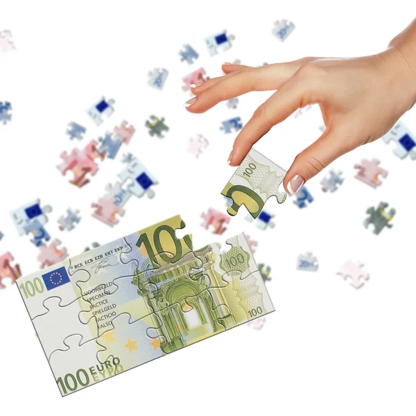 Puzzel van de eurobankbiljetten — Stockfoto