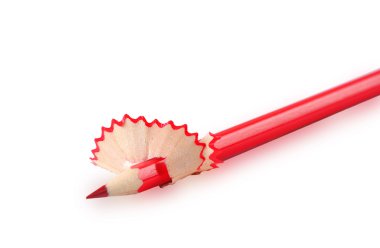 Red pencil with shavings clipart