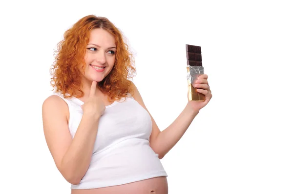 Mama w ciąży młode rude — Zdjęcie stockowe