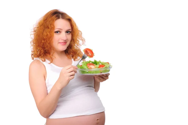 Young redhead pregnant mom — Stock Photo, Image