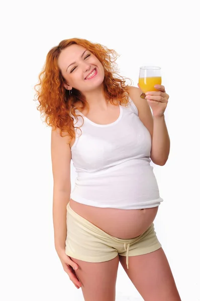 Young redhead pregnant mom — Stock Photo, Image
