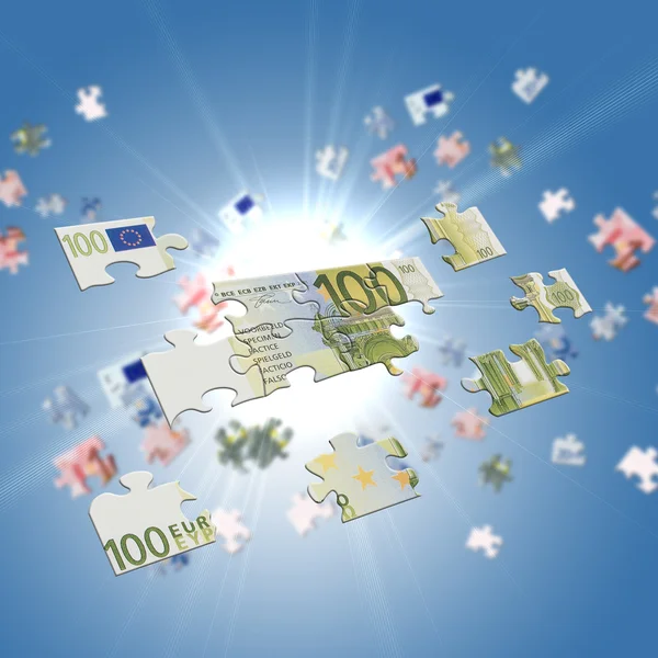 Puzzle de los billetes en euros —  Fotos de Stock
