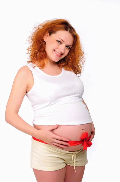 Charmigt gravid mamma — Stockfoto