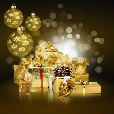 Abstract background with a New Year's gifts clipart