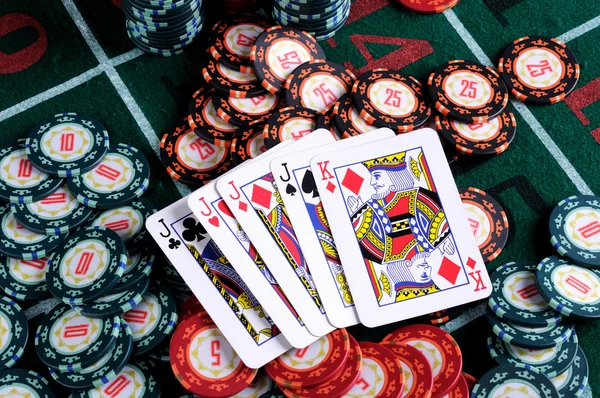 放置一个扑克玩家 — 图库照片