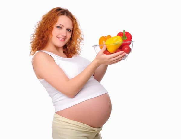 Mladá zrzka těhotná maminka Stock Snímky
