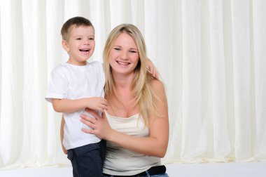 Young mother and son