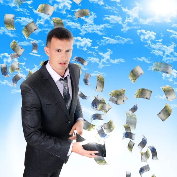 Young man with a wallet — Stock Photo, Image