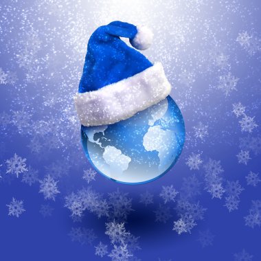 Earth in the Santa hat. clipart