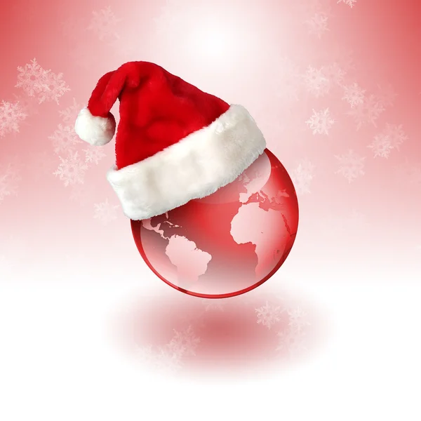 Terra nel cappello di Babbo Natale . — Foto Stock