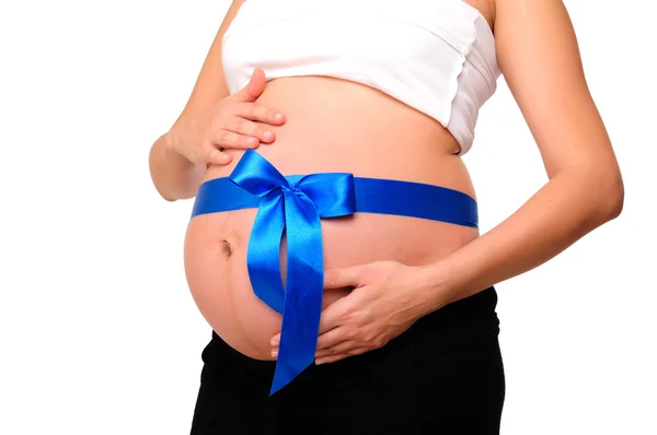 stock image Abdomen a young pregnant woman