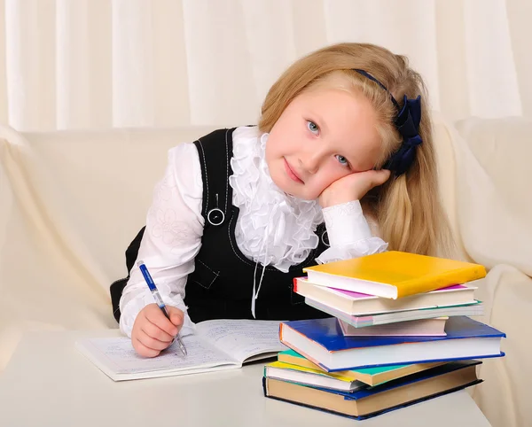 Little girl has been studying — Stock Photo, Image