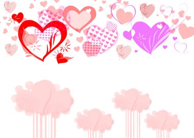 Drawing with hearts clipart