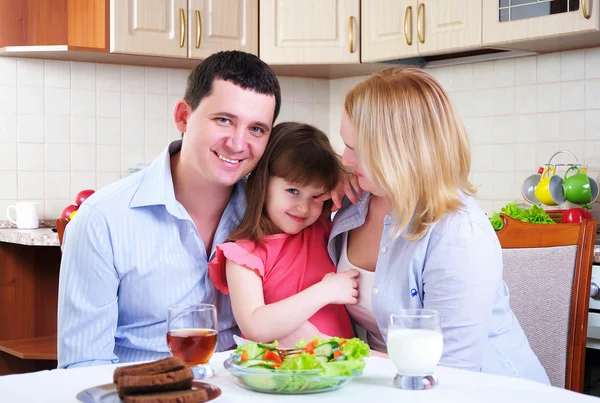 Dad, Mom and their little daughter — Stock Photo, Image