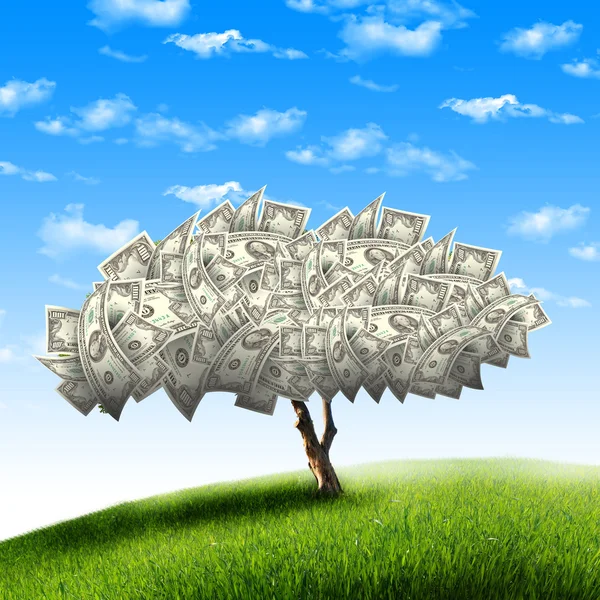 Träd av dollarsedlar — Stockfoto