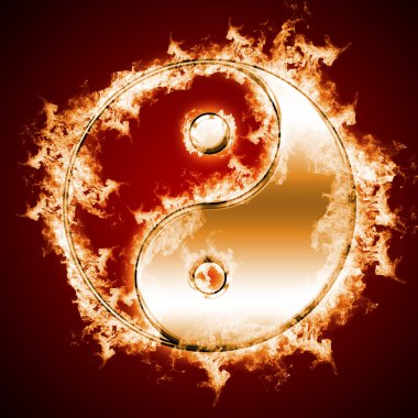 yin ve yang arka plan sembolü.