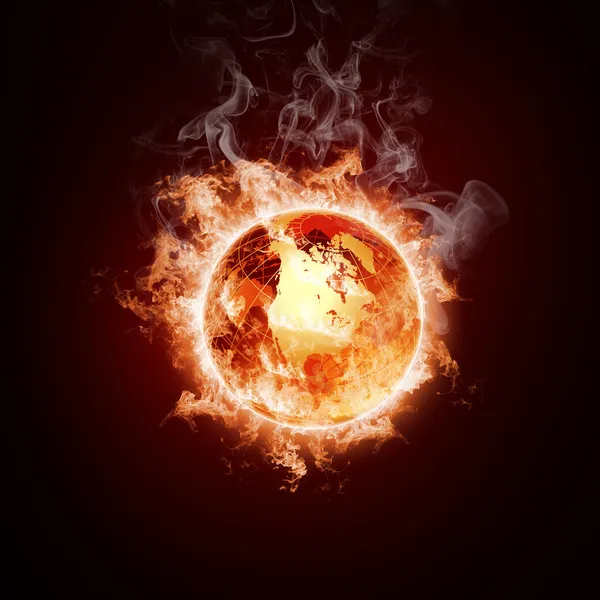 Tierra brazos abiertos fuego — Foto de Stock