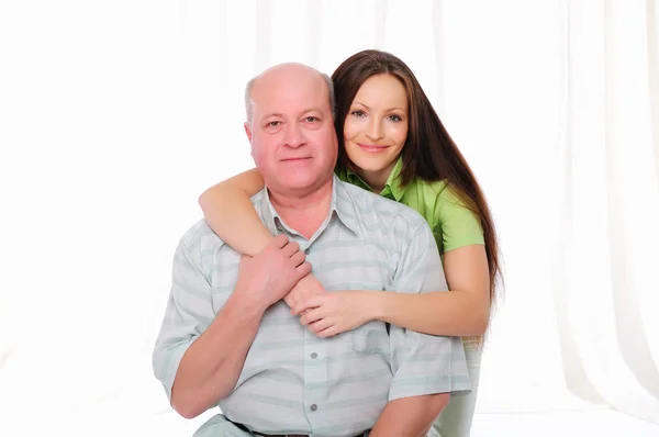 Bejaarde vader en dochter — Stockfoto