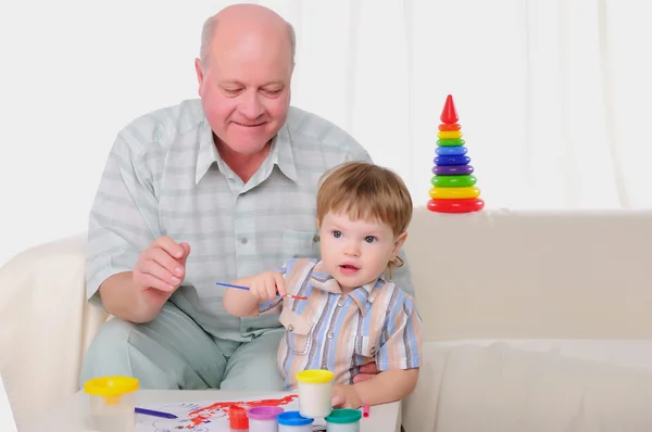 Grandfather and his grandson — Stock Photo, Image