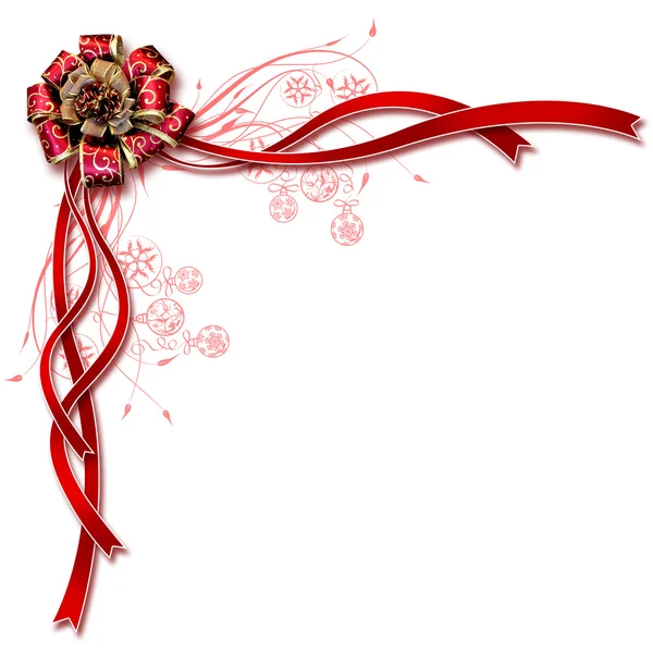 흰색 배경에 빨간 리본의 아름 다운 디자인 — 스톡 사진