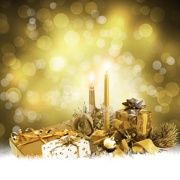 Abstrakter Hintergrund mit Neujahrsgeschenken — Stockfoto
