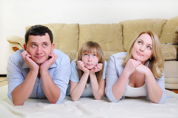 Young married couple and their daughter — Stock Photo, Image