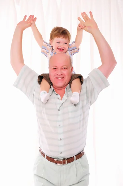 Farfar och hans sonson — Stockfoto