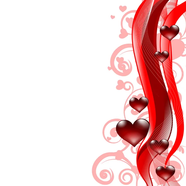 Valentines Day Red Hearts Border black — Stock Photo © Irisangel #2241464