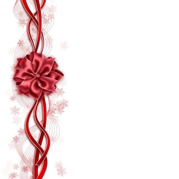 美丽的白色背景红丝带设计 — 图库照片
