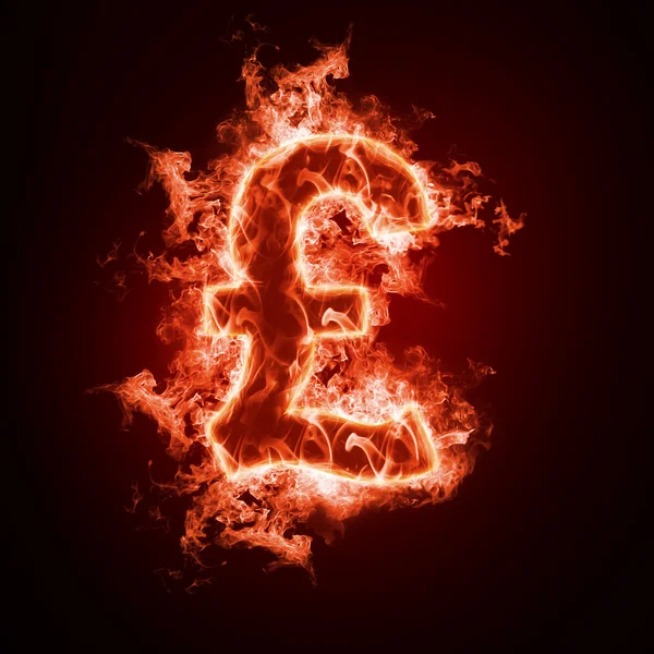Money symbol open arms fire — Stock Photo, Image