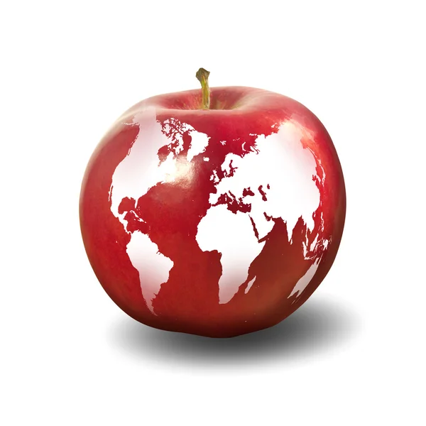Зображення Землі, спричинене яблуком — стокове фото