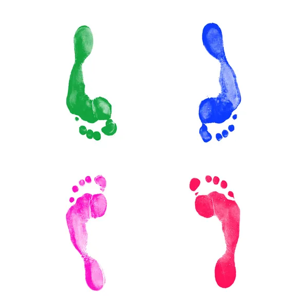 다양 한 색상의 발자국 — 스톡 사진