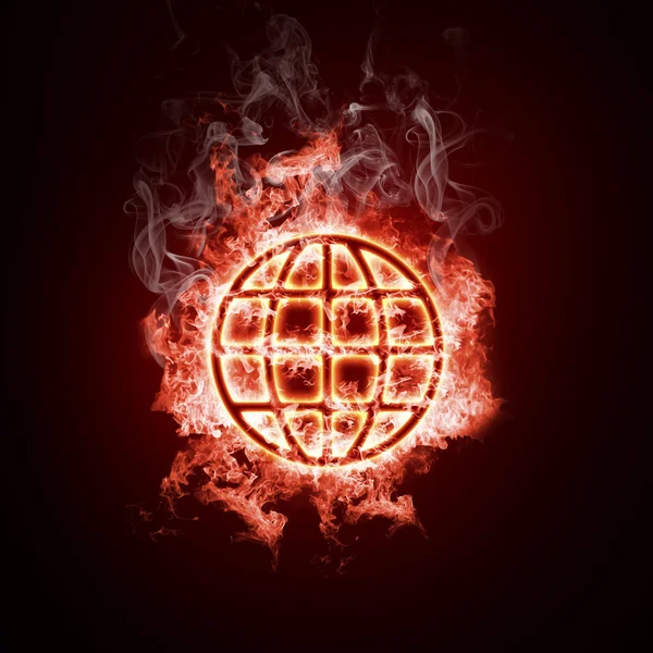 Země otevřenou náručí oheň — Stock fotografie