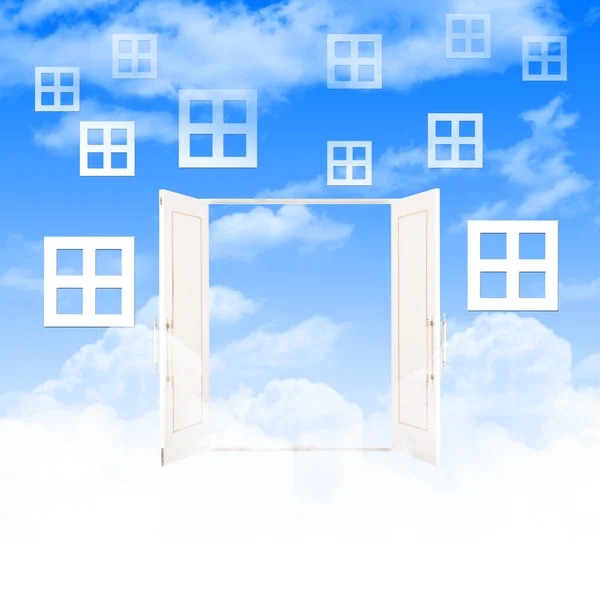 White windows and doors — Stock Photo, Image