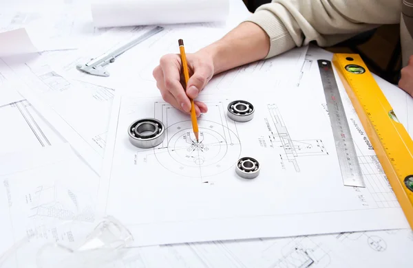 Construction project papers — Stock Photo, Image