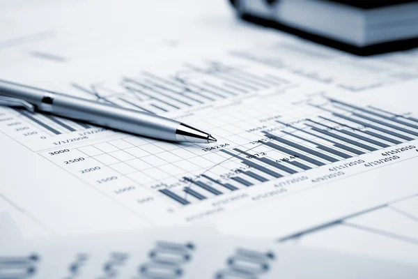 Financial charts and graphs Stock Image