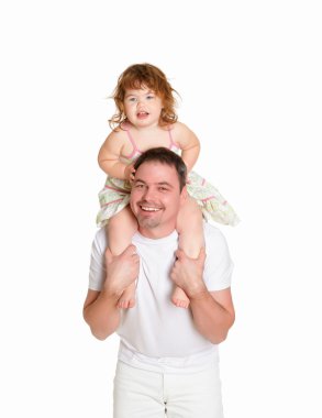 bir baba küçük kızı birlikte portresi