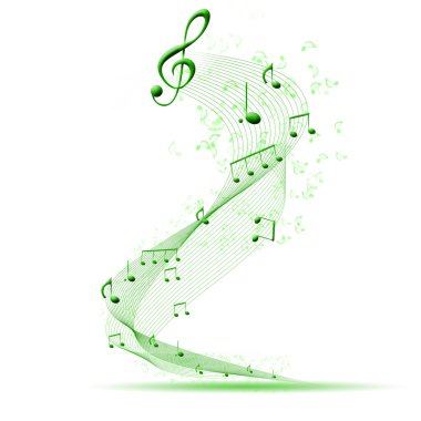 Composition made of note sing against white background as symbol of music clipart