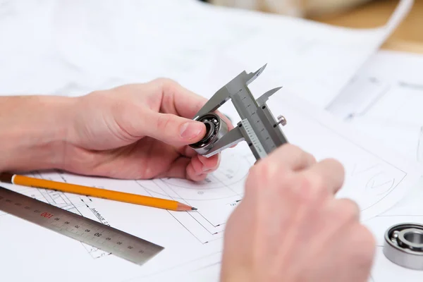 Construction Drafts Tools Table — Stock Photo, Image